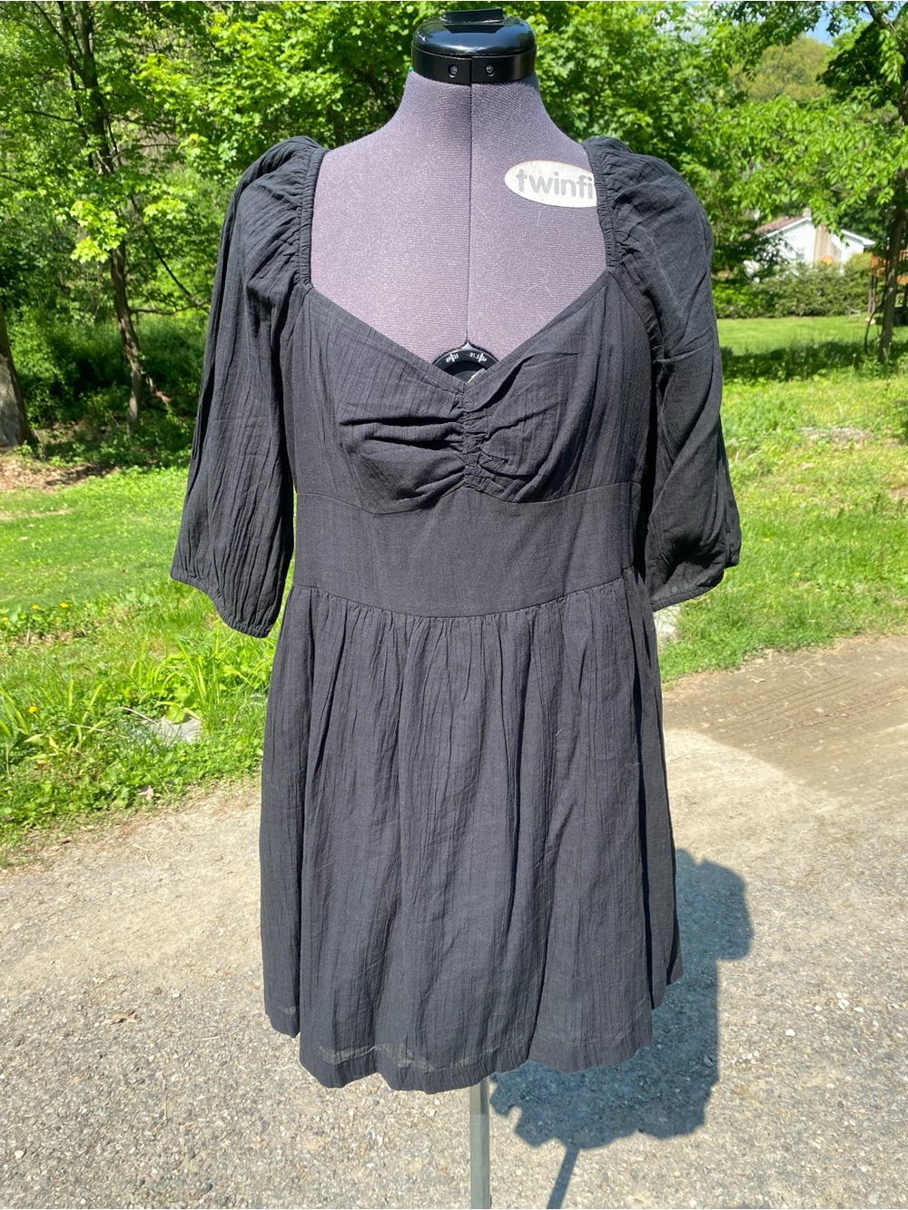 American Eagle Outfitters Black Puff Sleeve Mini Dress
